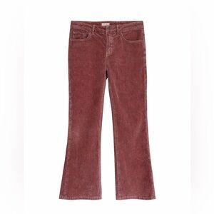Pilcro Mauve Corduroy Pants Cropped Flare High Rise Size 28